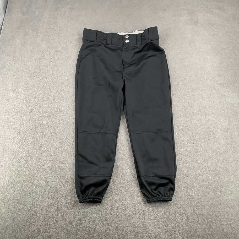 Wilson Youth Large Black Baseball Pants Elastic Bottom Athletic Trousers L